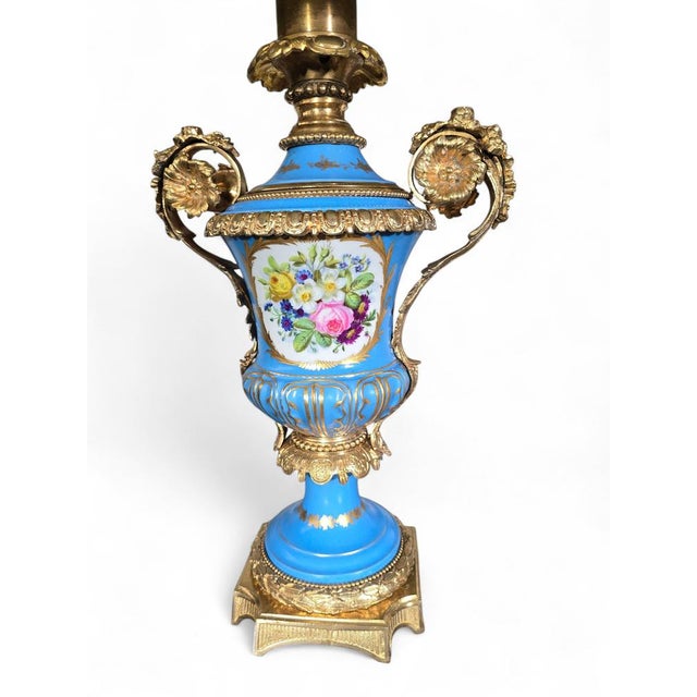 19th Century French Porcelain and Gilt Bronze Lamps in the style of Sèvres, 1890s For Sale - Image 12 of 13
