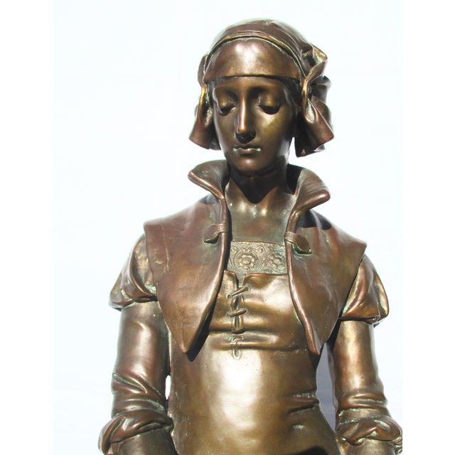 Late 19th Century Eugene Aizelin Bronze Margarette Statue Barbedienne Foundry For Sale - Image 5 of 15