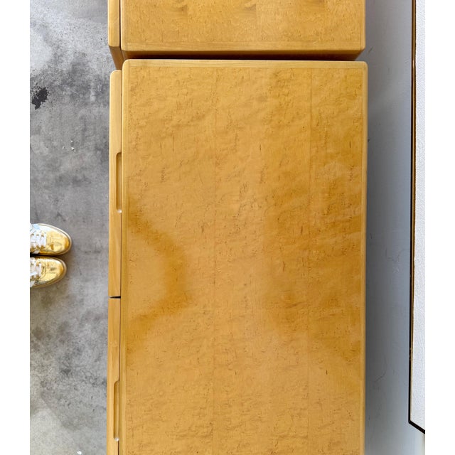 1970’s Pair of Thayer Coggin - Lacquered Birdseye Maple Nightstands For Sale In Denver - Image 6 of 9