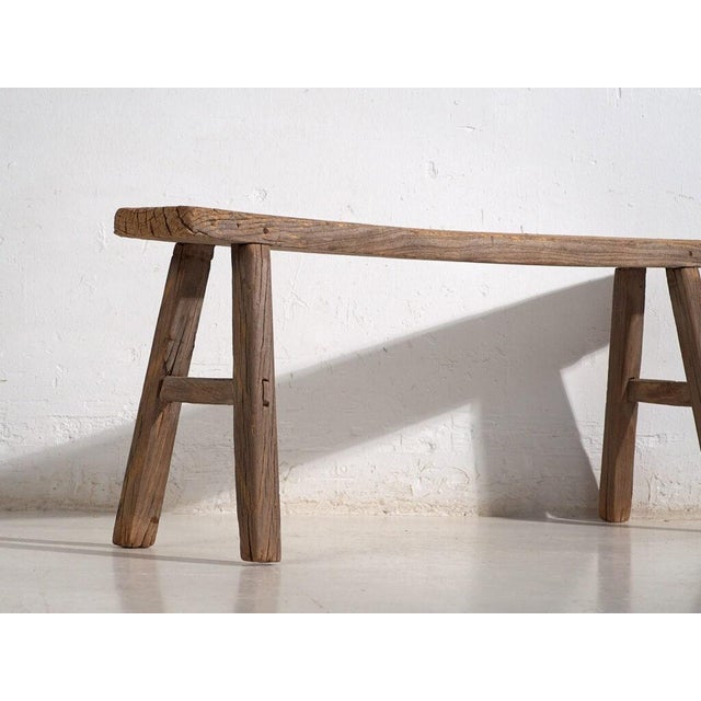 Antique oriental solid wood bench (c.1870) Dimensions: Length: 128.5 cm Depth: 16 cm Height: 50 cm Style: Qing Dynasty...