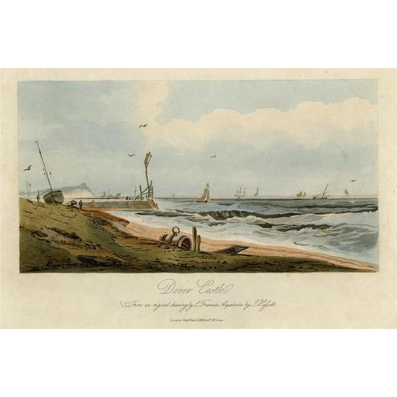 Early 19th Century After L. Francia, View of Dover Castle Atop the Cliffs in the Background, England, 1818, Print For Sale - Image 5 of 5