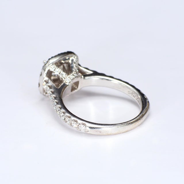 Early 21st Century Neil Lane 14k White Gold Diamond Halo Engagement Ring With 0.5ct Round Brilliant, Size 4.75 For Sale - Image 5 of 11