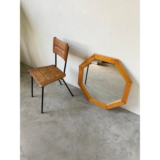 Hexagonal Pine Mirror, 1980s For Sale - Image 6 of 18