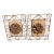2 Decorative, Ornate Iron Framed Ceramic Tile Plaques With Applied Iron Cast Geometric/Floral Designs For Sale