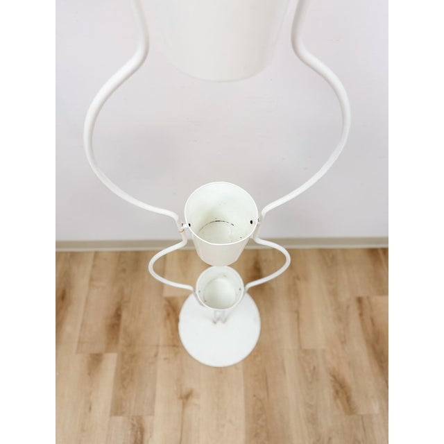 Mid 20th Century Vintage MCM 3-Tier White Plant Stand Retro Mid-Century Modern Display For Sale - Image 5 of 7