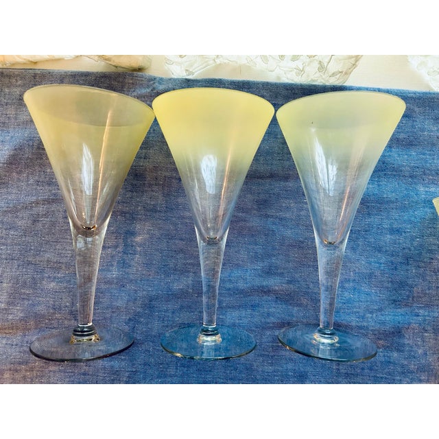 Vintage Mid-Century Modern Dorothy Thorpe Martini Glasses Yellow Satin - 10 pcs For Sale - Image 9 of 10