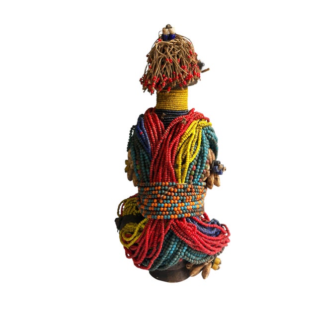African Vintage African Beaded Fali Namji Fertility Doll Cameroon 11.5" H For Sale - Image 3 of 5