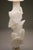 Stone 1930s Neoclassical Floral Column Carved Alabaster Marble Brass Table Lamp For Sale - Image 7 of 10