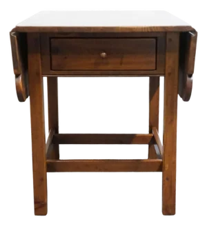 Ethan Allen Country Craftsman Solid Pine Early American Shaker Style 37" Drop Leaf Accent End Table 19-8304 - 219 Medium Brown Finish