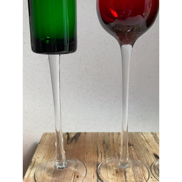 Ruby Red Set of 4 Vintage Aperitif Stemware Glasses in the Style of Koloman Moser For Sale - Image 8 of 8