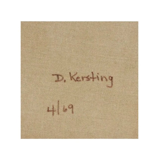 Green Mid Century Oil Painting on Canvas Portrait of a Seated Man, Artist Signed and Dated 1969 For Sale - Image 8 of 11