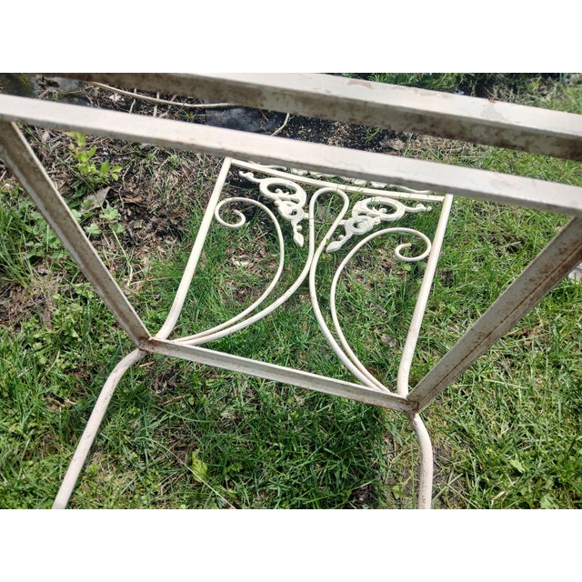 Metal Vintage Wrought Iron 5 Piece Patio Set For Sale - Image 7 of 9