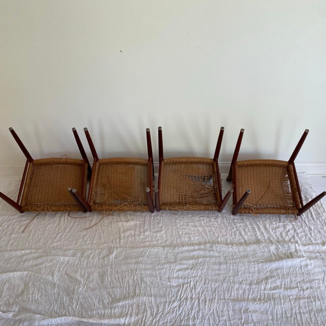 Wood 1960s Four Neils Otto Moller Model 75 Danish Mid Century Teak Wooden Chairs For Sale - Image 7 of 12