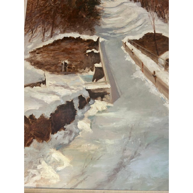 Textile Large Original Winter Scene by New Hope Impressionist Michael Autorino For Sale - Image 7 of 10