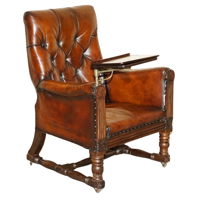 Regency Chesterfield Armchair in Brown Leather, 1810s For Sale