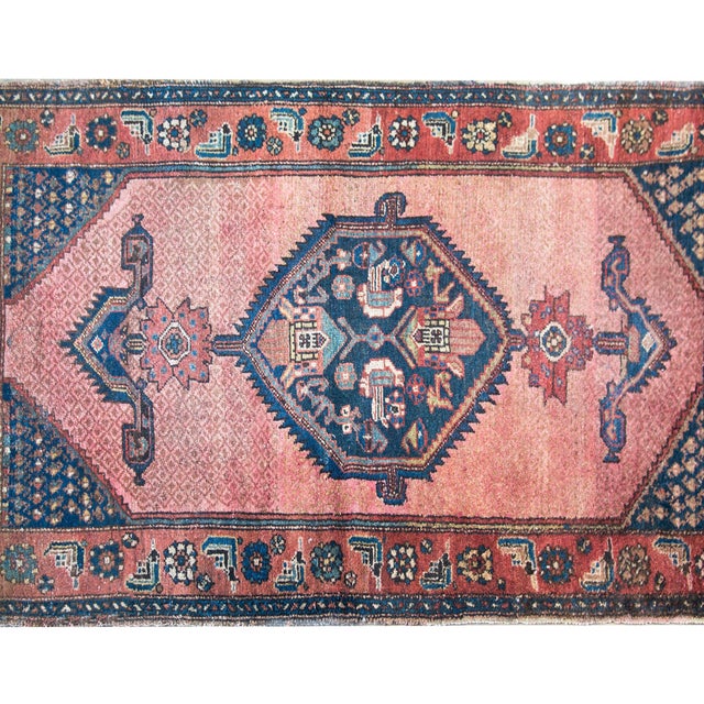 Navy Blue Early 20th Century Persian Hamadan Rug For Sale - Image 8 of 15