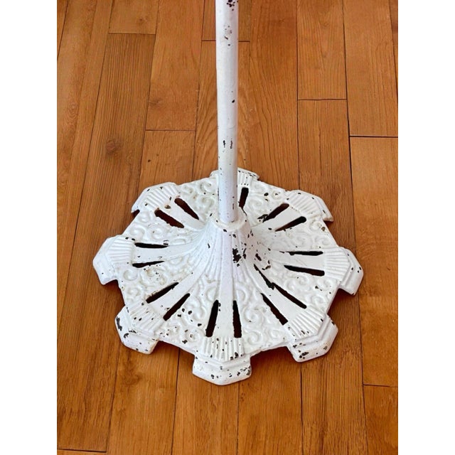 Art Deco Period White Painted Metal Birdcage With Stand For Sale - Image 10 of 16