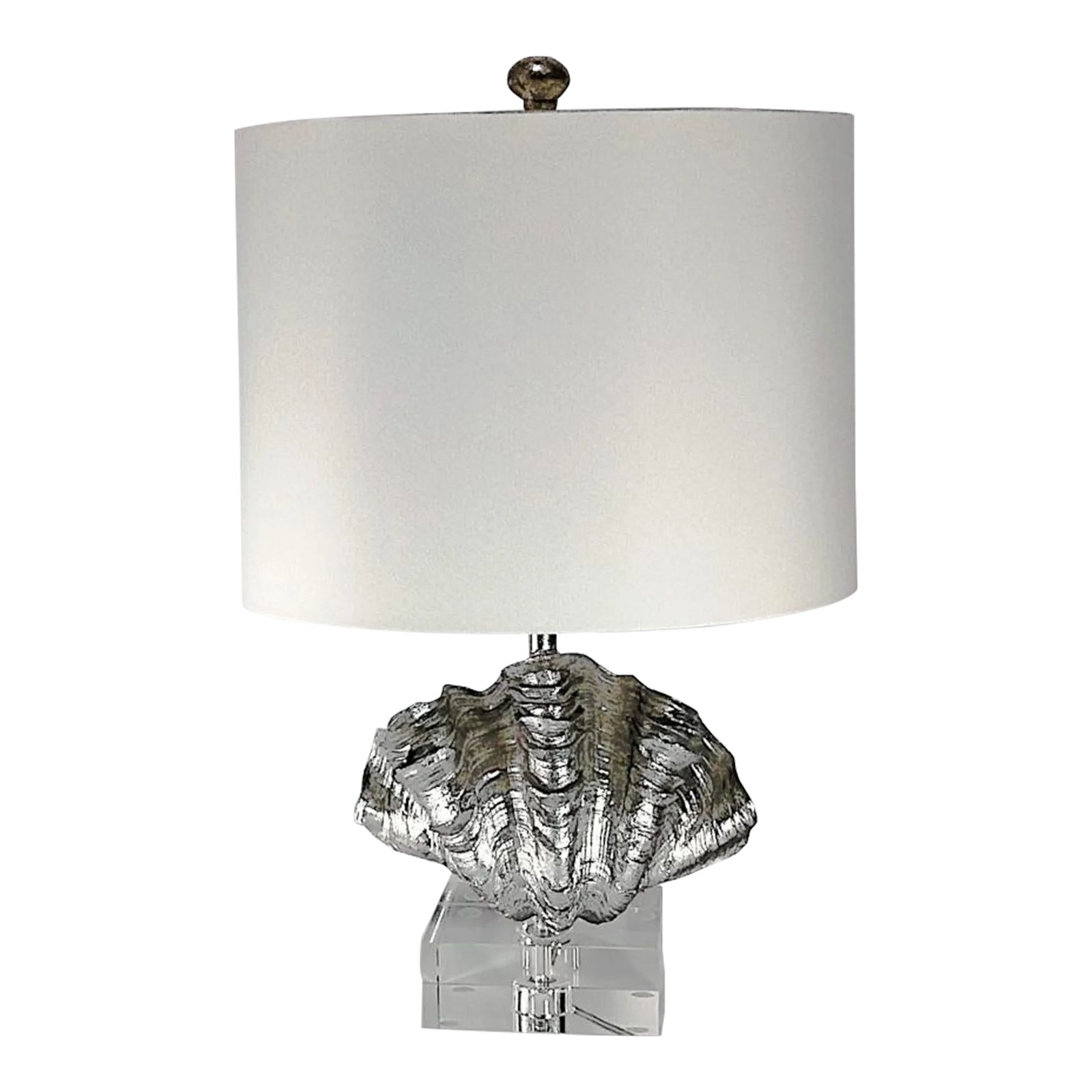 Silver Leaf Giant Clam Shell Table Lamp | Chairish