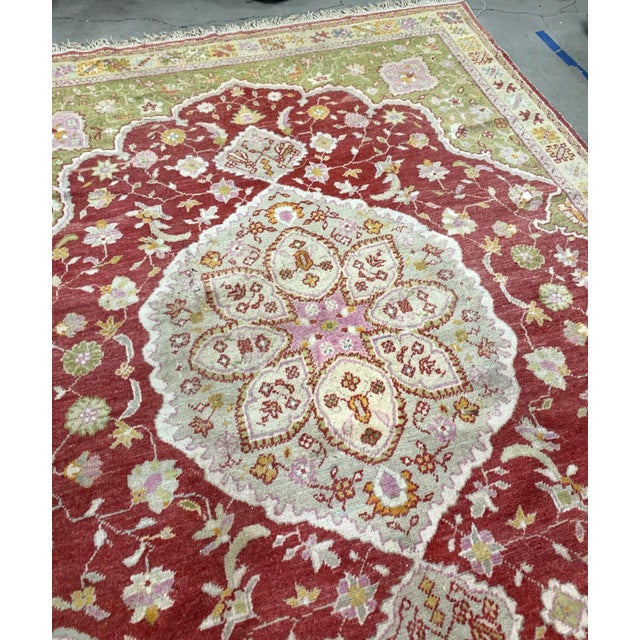 Burgundy 1910s, Handmade Antique Turkish Oushak Rug 8.1' X 10.2' For Sale - Image 8 of 8