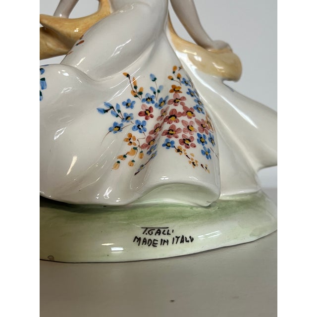 Ceramic Ceramic Running Maiden by T. Galli, 1950s For Sale - Image 7 of 14