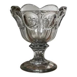 Antique 19th Century Early American Pressed Flint Glass Eapg Compote or Urn Shaped Vase Circa 1850