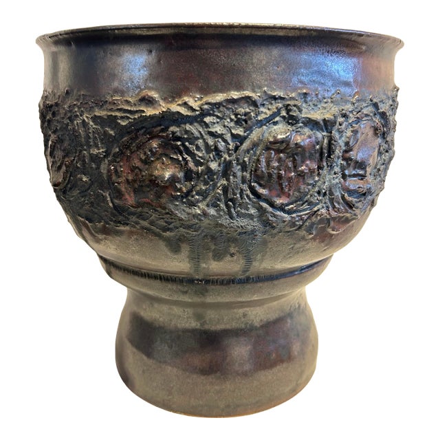 Fused Two Piece Planter Urn With Drain Hole by Pietro Grossi For Sale