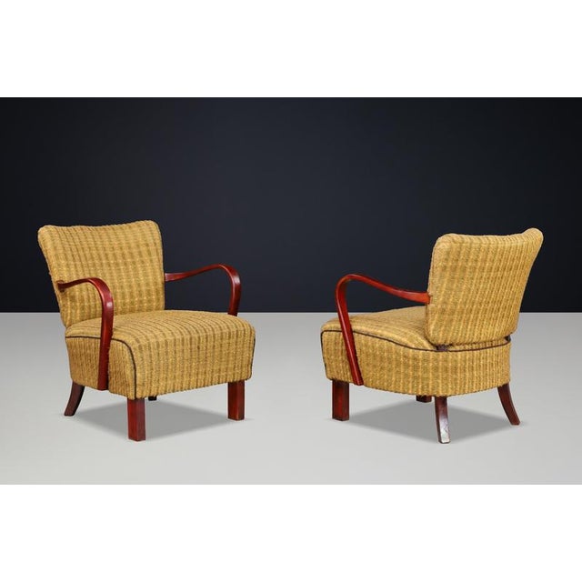 Art Deco Bentwood Lounge Chairs by Jindřich Halabala, 1930s, Set of 2 For Sale - Image 4 of 13