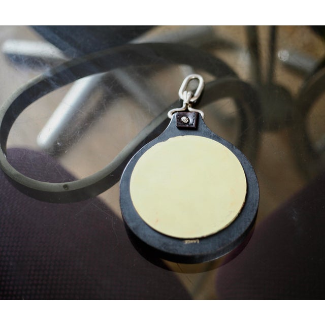 Wood Vintage French Lancel Mirror in Leather and Wood, 1960s For Sale - Image 7 of 15