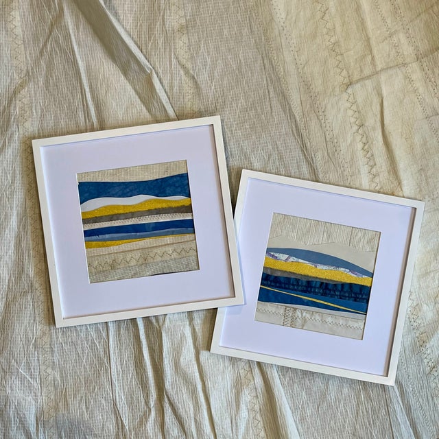 Contemporary Semi-Abstract​ Mixed Media Nautical Sailcloth Landscape​ - By JJ-Hogan | Greeting the Day, Framed For Sale - Image 4 of 7