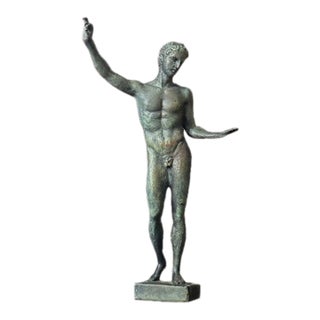 Grand Tour Style Bronze Nude Male Figure in Contrapposto For Sale