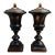 Black & Gold Vintage Decorative Urns – Set of Two For Sale
