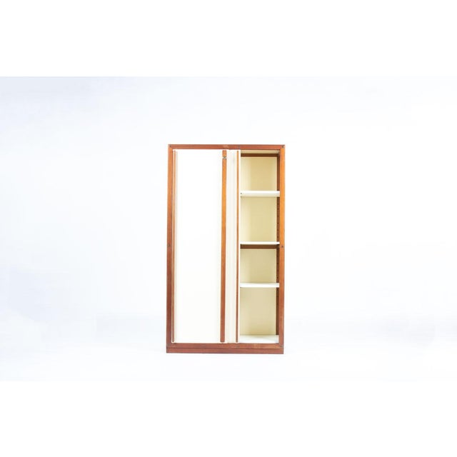 Mahogany and Beige Panel Wardrobe by André Sornay, France, 1960s For Sale - Image 3 of 11