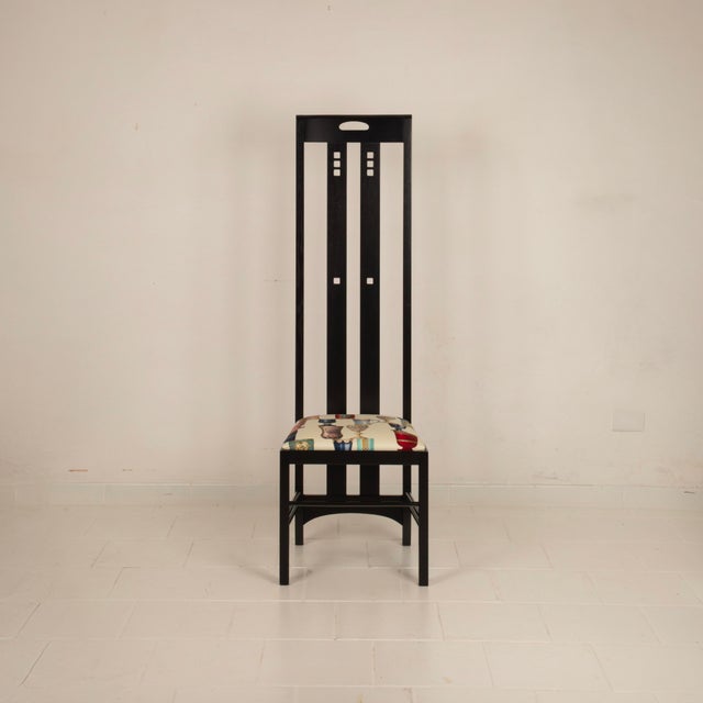Iconic High Ingram chair designed by Charles Rennie Mackintosh and produced by Alivar, dating to the 1980s, a faithful and...