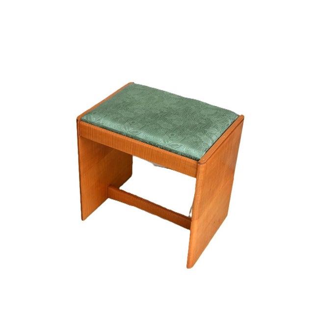 English Art Deco Sycamore Dressing Table Stool, 1940 For Sale - Image 11 of 11