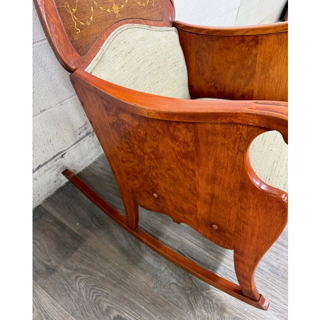 Antique Victorian Mahogany Rocking Chair For Sale - Image 4 of 13