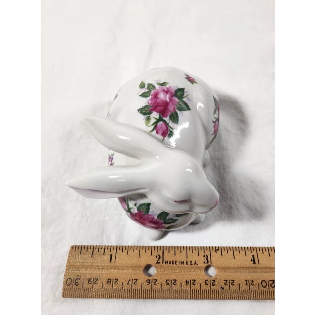 Ceramic Vintage Porcelain Easter Bunny Rabbit Floral Figurine For Sale - Image 7 of 8