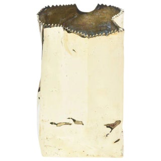 90's French Signed Limited Edition Brass Bronze Crushed Paper Bag Sculpture by Honore For Sale