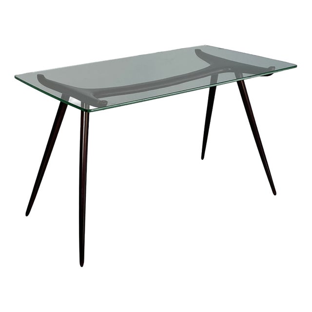 Mid-Century Modern Italian Disassemblable Coffee Table in Wood and Glass, 1950s For Sale