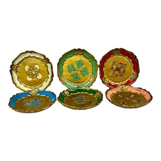 Vintage Florentine Coasters - a Set of 6 For Sale