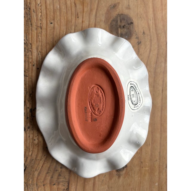 MacKenzie-Childs Hand-Painted Scalloped Ceramic Plate – Keuka Park, New York For Sale - Image 10 of 13