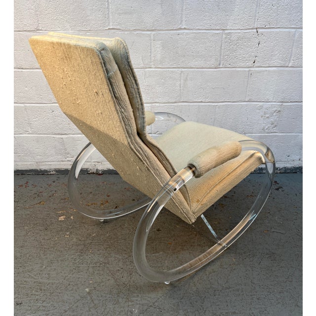 Vintage Lucite Rocking Chair by Charles Hollis Jones, Attributed For Sale In New York - Image 6 of 12