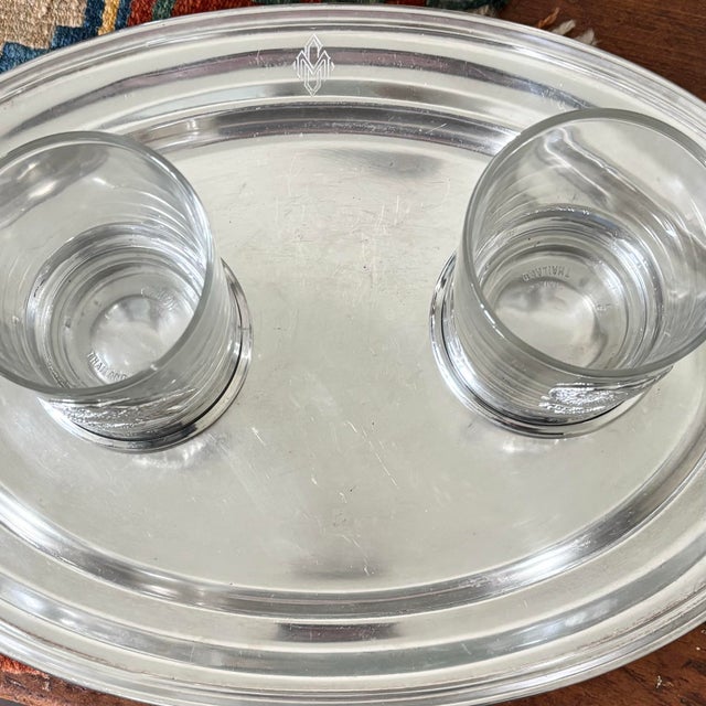 Mid-Century Modern Antique Silver Platter Midday Club Hotel For Sale - Image 3 of 11