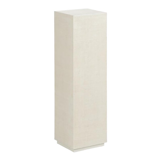 Raffia Pedestal - White, Small For Sale