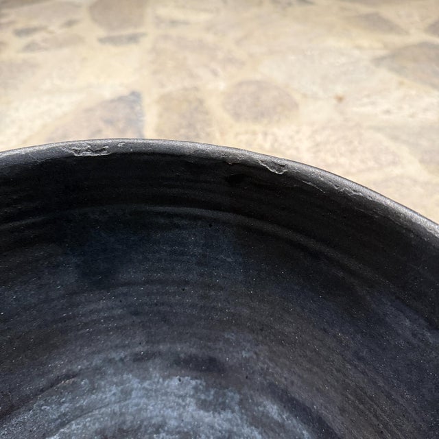 Marcello Fantoni 1960s Black Pottery Metallic Planter Style Fantoni For Sale - Image 4 of 12