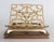 A fine vintage English oak and brass table top folding lectern with hinged prop / book stand / art display / easel, circa...