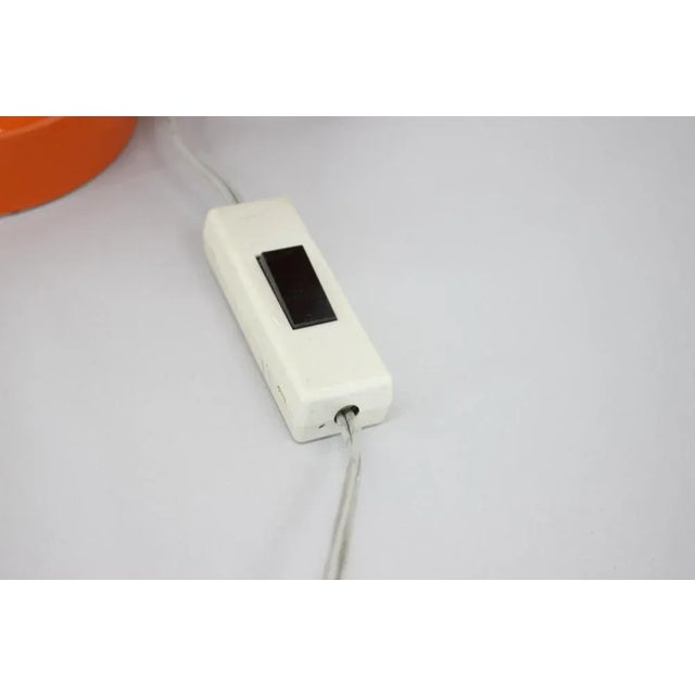 Metal Vintage Orange Table or Wall Lamp, Czechoslovakia, 1960s For Sale - Image 7 of 8