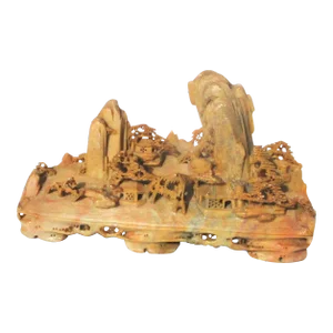 1980s Chinese Soapstone Carved Landscape