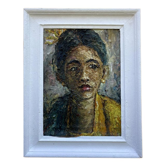 Ngura KK, Portrait of a Girl, 1970s, Oil Painting on Canvas, Framed For Sale