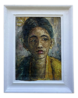 Ngura KK, Portrait of a Girl, 1970s, Oil Painting on Canvas, Framed