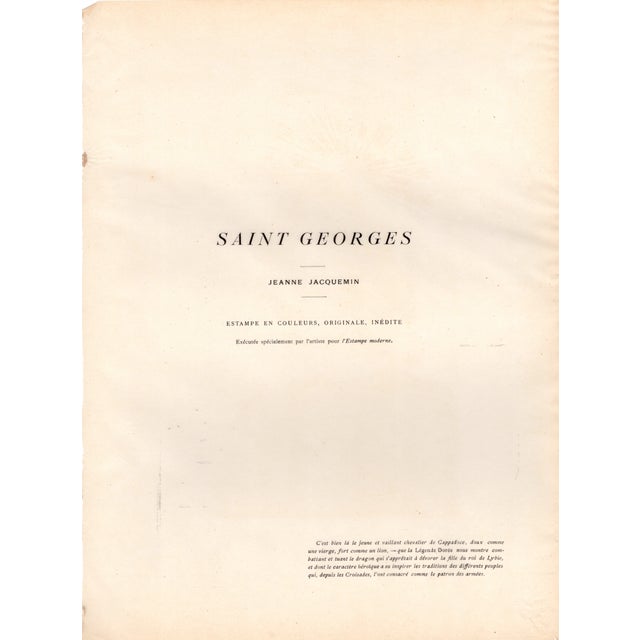 Paper Jeanne Jacquemin, Saint Georges, 1898, Lithograph on Paper For Sale - Image 7 of 10
